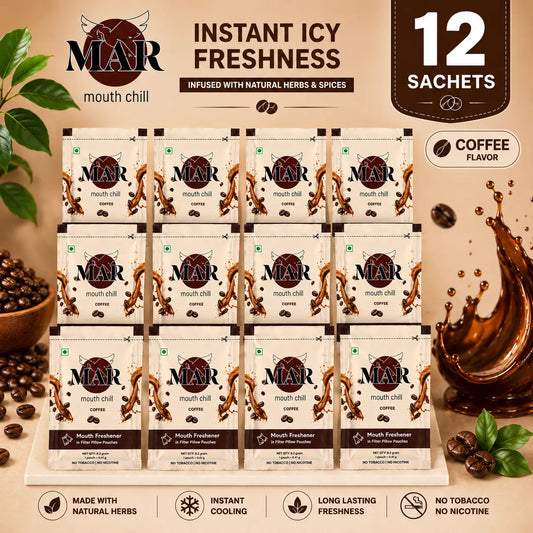 MAR Coffee Mouth Freshener – Pack of 12 Sachets