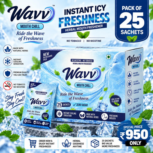 WAVV Mint Mouth Freshener – Pack of 25 Sachets