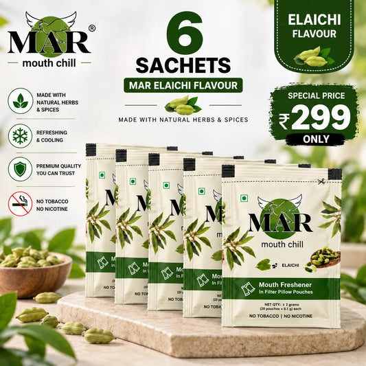 MAR Elaichi Mouth Freshener – Pack of 6 Sachets